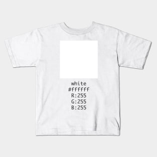 White Hex and RGB Code Kids T-Shirt